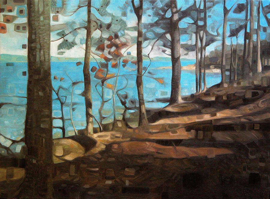 Late Fall Lakeside Painting by T S Carson