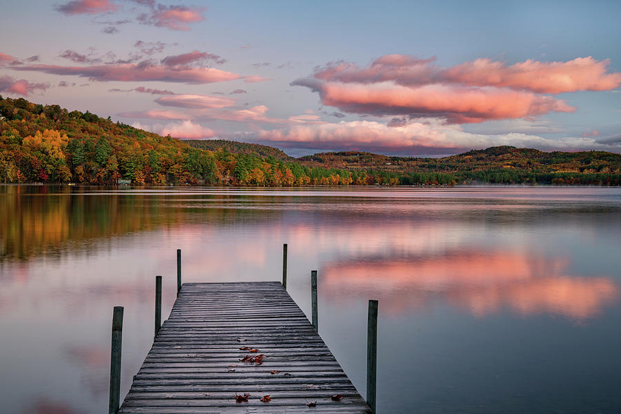 Late Fall Sunrise on Crystal Lake Photograph by Darylann Leonard Photography