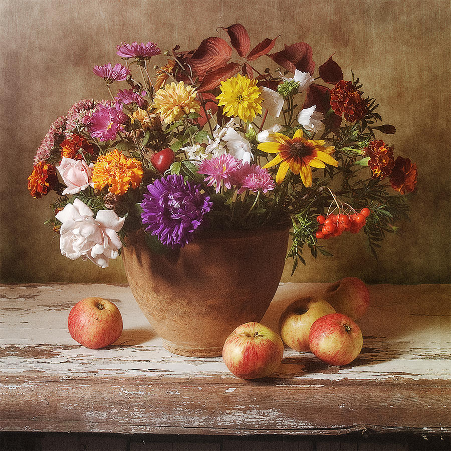 Still Life Photograph - Late Flowers by Nikolay Panov