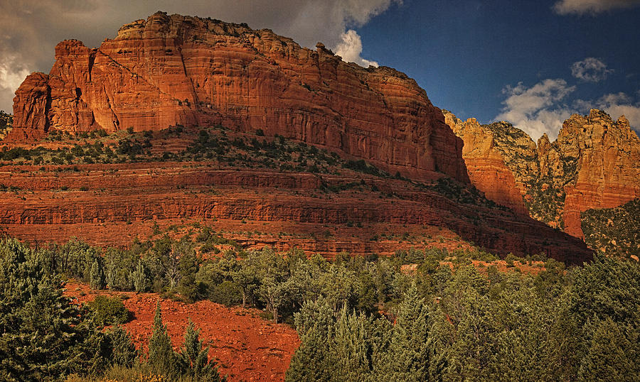 Late Light at Brins Mesa Text pano Photograph by Theo OConnor