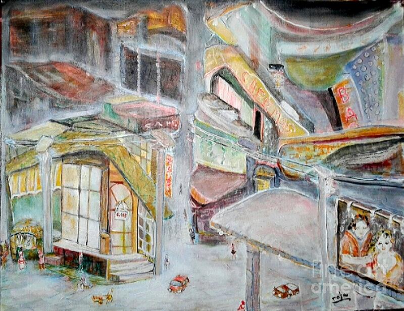 The Infamous City Corner At Midnight Painting by Subrata Bose