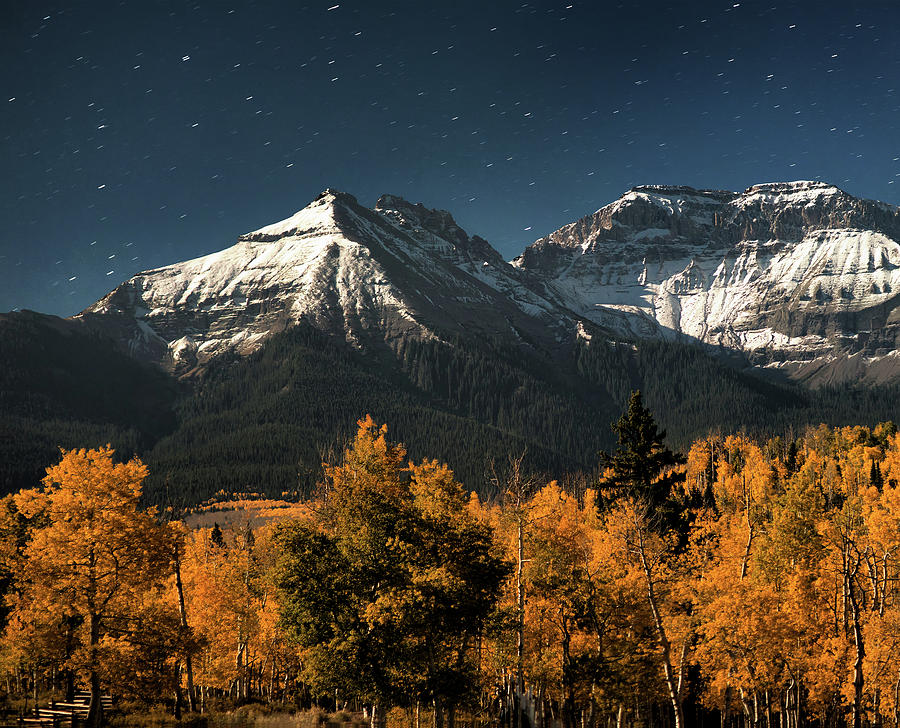 Fall Photograph - Late Night Sandwich In The Sneffels Wilderness - Triptych Left by Mike Berenson