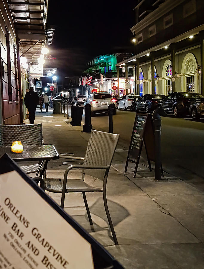 Late Night Sidewalk Cafe - New Orleans Photograph by Greg Jackson