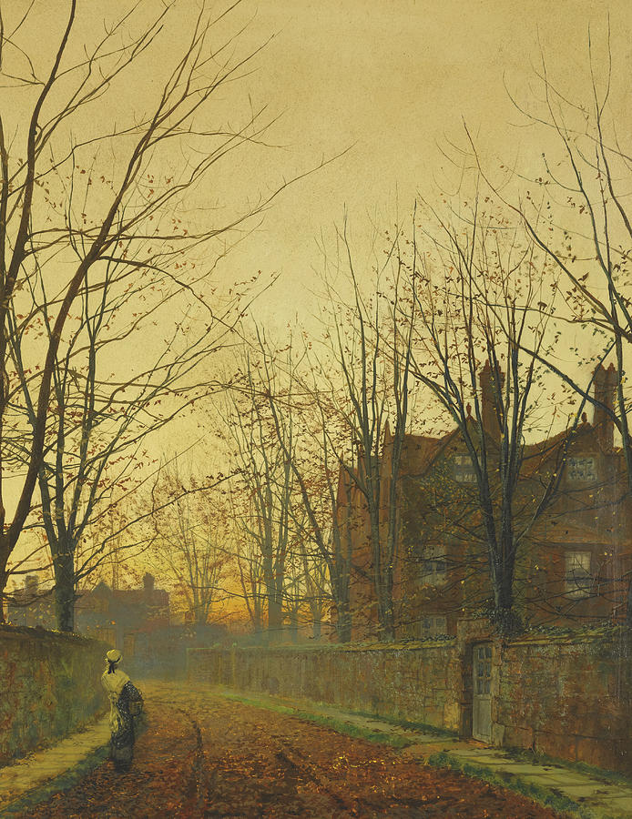 Tree Painting - Late October by John Atkinson Grimshaw