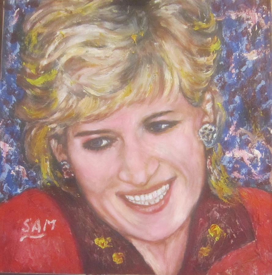 Late Princess Diana Painting by Sam Shaker