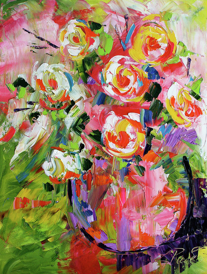Late Roses Painting by Laurie Pace