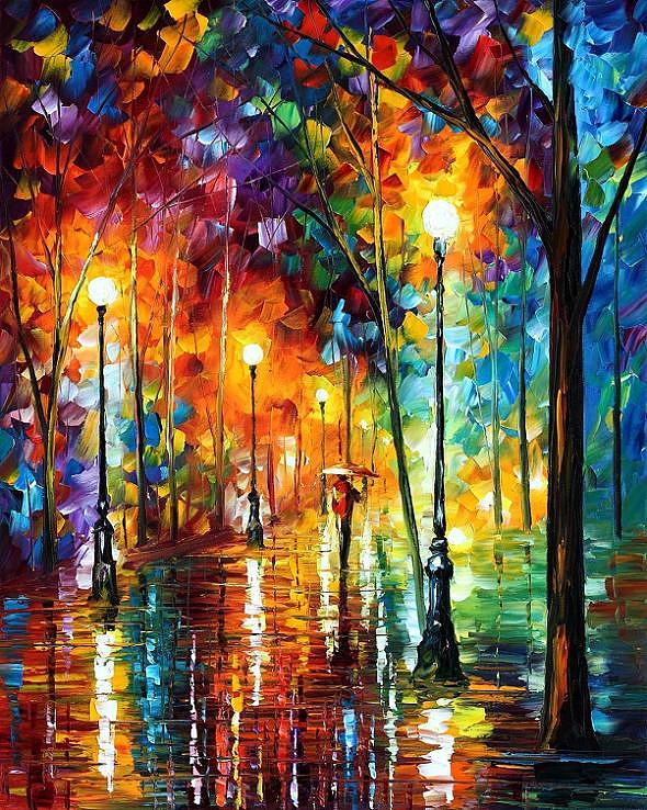 Late Stroll Painting by Leonid Afremov | Fine Art America