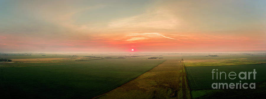 Nature Photograph - Late Summer Farmland Morning int the Midwest by Patrick Ziegler