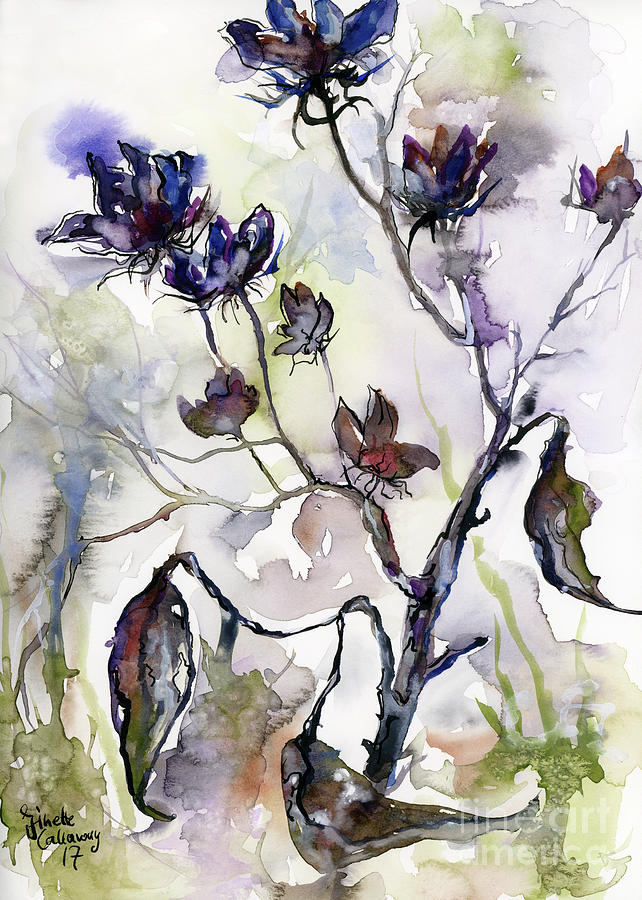 Late Summer Seed Pods Painting by Ginette Callaway