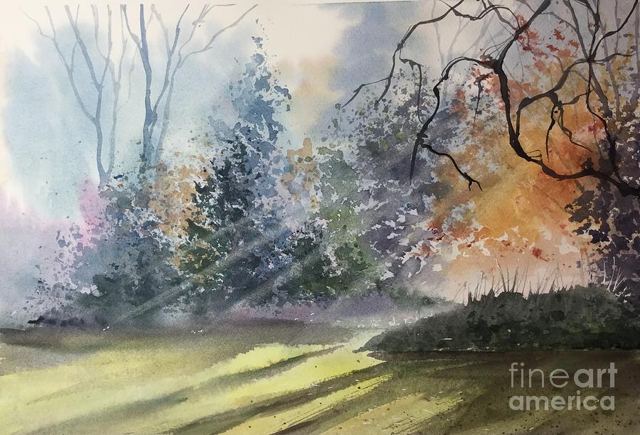 Watercolor Landscape Painting - Late Summer by Watercolor Meditations Watercolor Landscape Painting - Late Summer by Watercolor Meditations