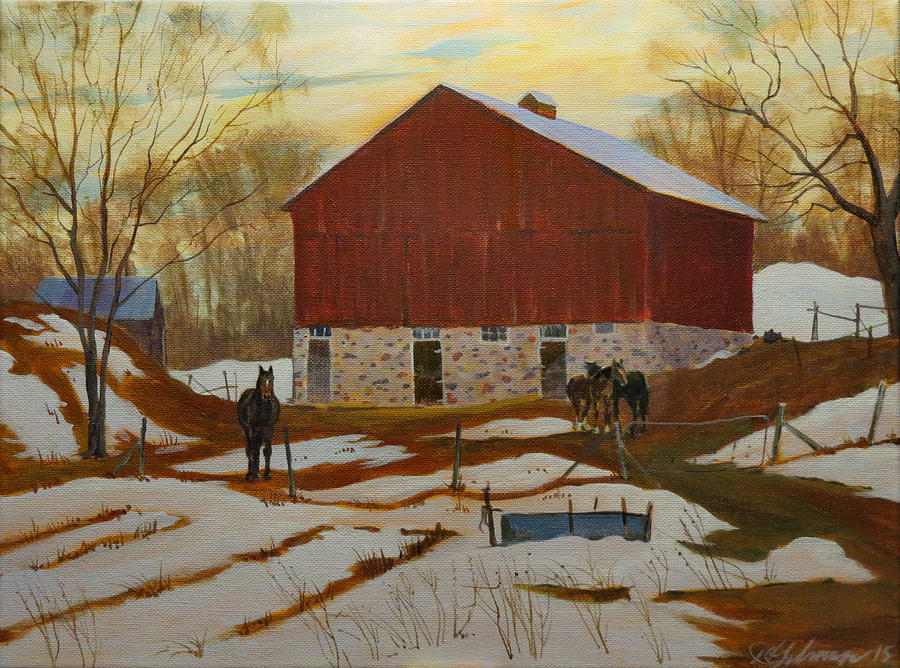 Late Winter at the Farm Painting by David Gilmore