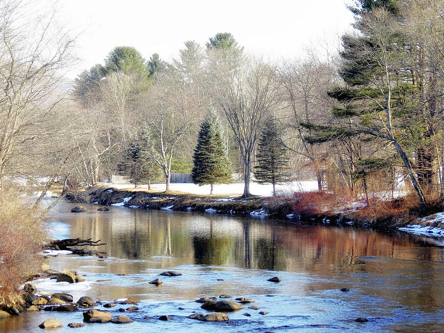 Late Winter Scene on the Ashuelot River Photograph by MTBobbins Photography