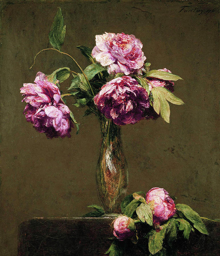 Latour Roses Foncees Painting by Henri Fantin