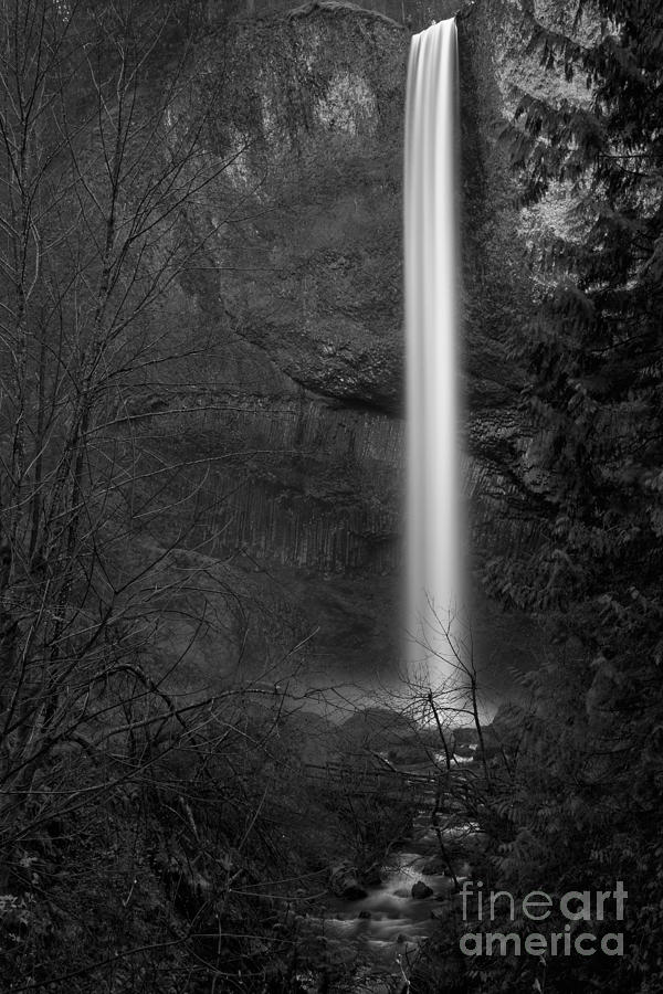 Latourell Falls Black And White Photograph by Adam Jewell