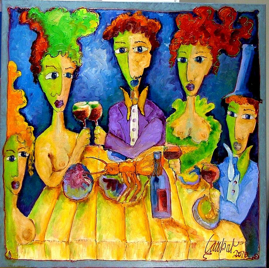 Wine Painting - Lauber Party fot 5 - Sevior by Laurens  Barnard