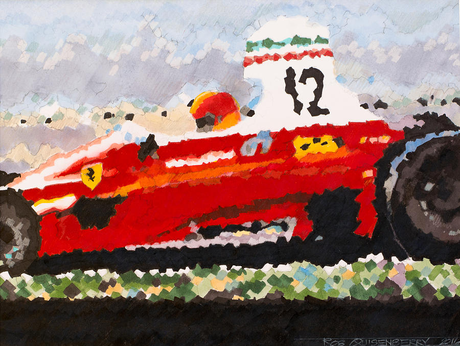 Ferrari 312t Drawing - Lauda at Speed by Robert Quisenberry