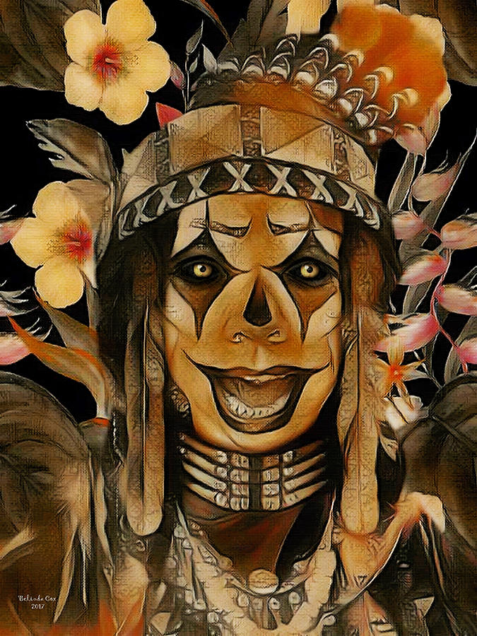 Laufing Indian clown Digital Art by Artful Oasis