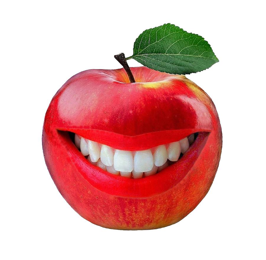 Laughing apple Photograph by Manfred Lutzius