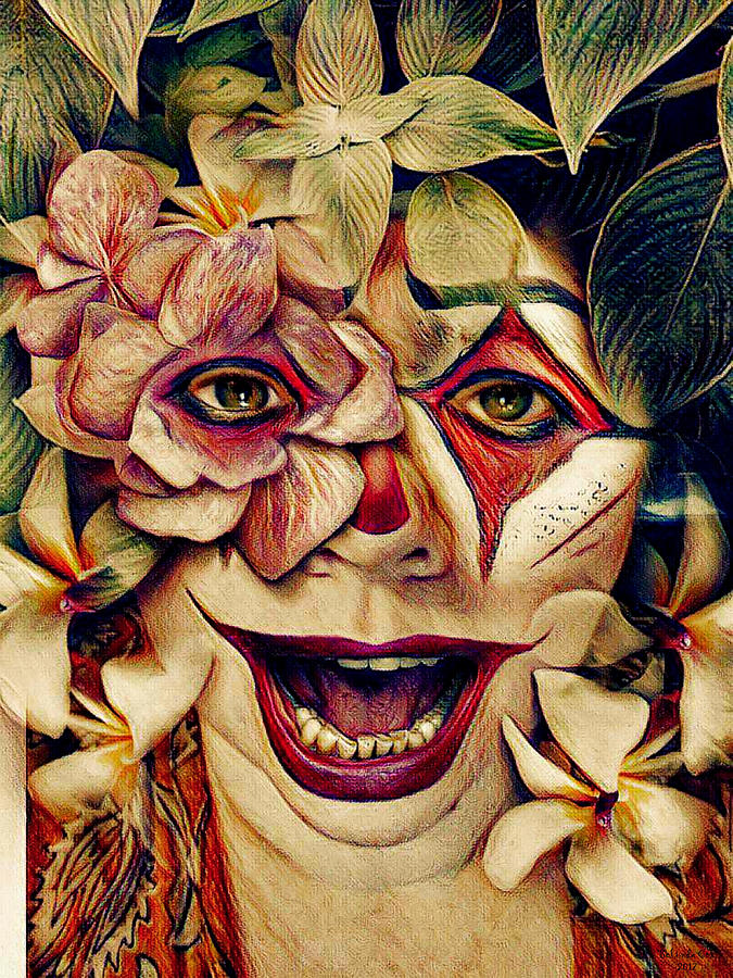 Laughing Clown Face Digital Art by Artful Oasis