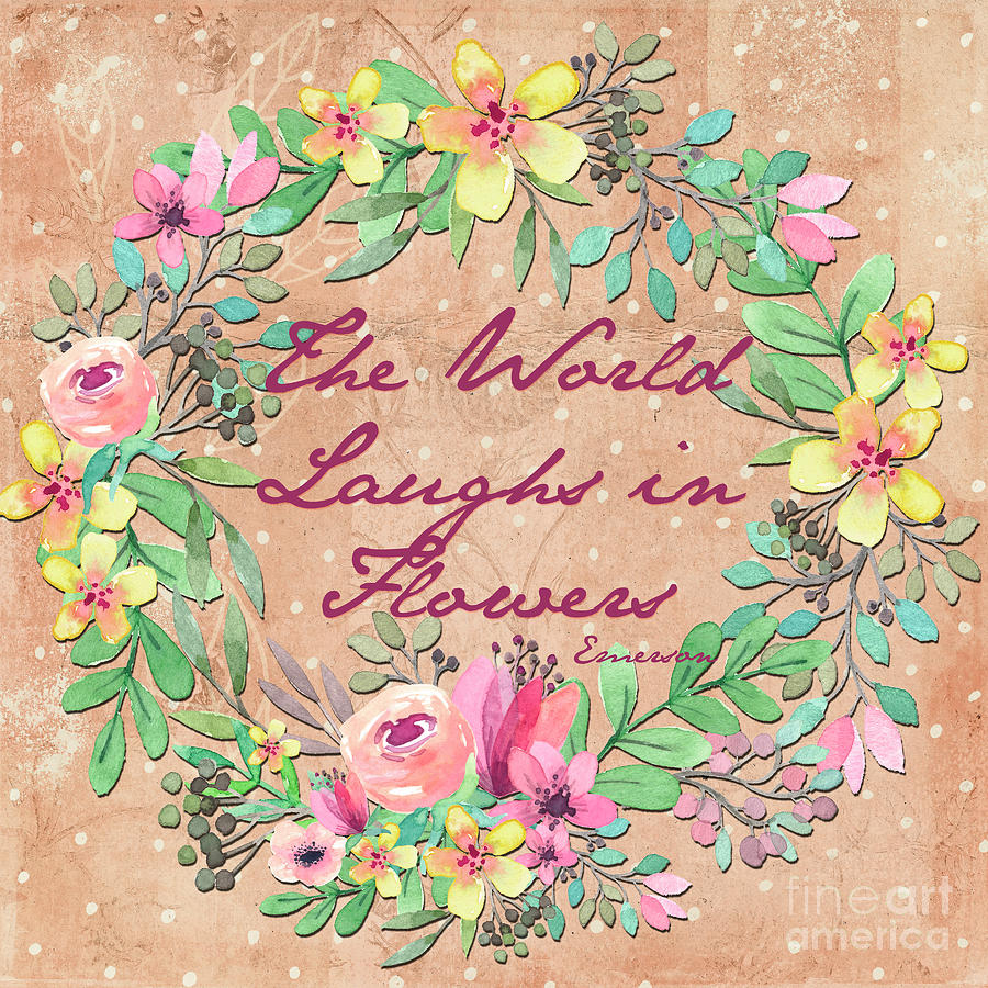 Pink Digital Art - Laughing in Flowers by Brandi Fitzgerald