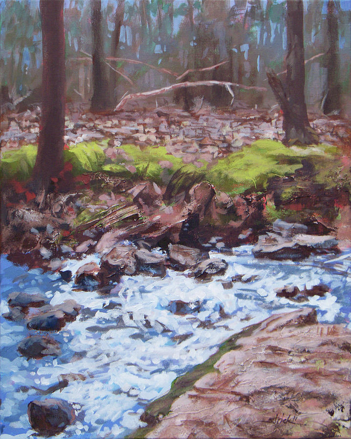 Forest Painting - Laughing Stream in Winter by Carol Strickland Forest Painting - Laughing Stream in Winter by Carol Strickland