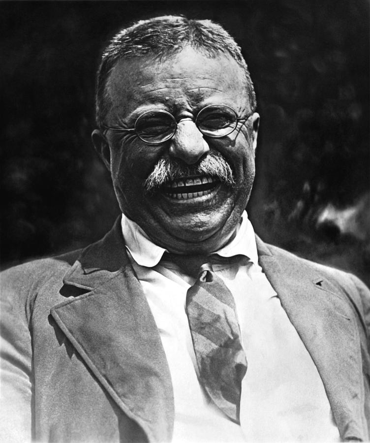 Laughing Theodore Roosevelt Photo Photograph by War Is Hell Store
