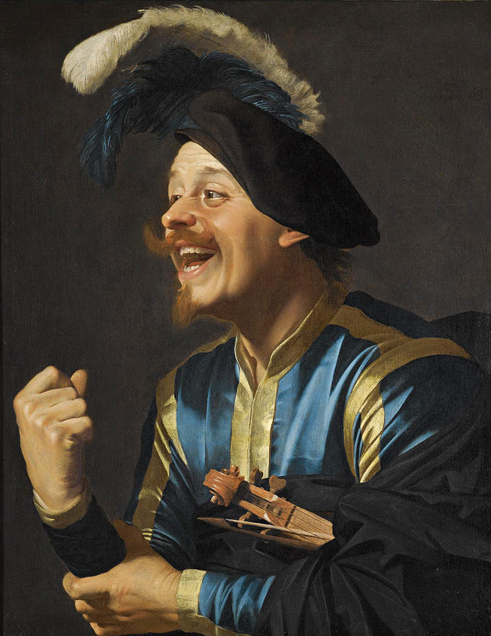Laughing Violinist Painting by Gerrit van Honthorst