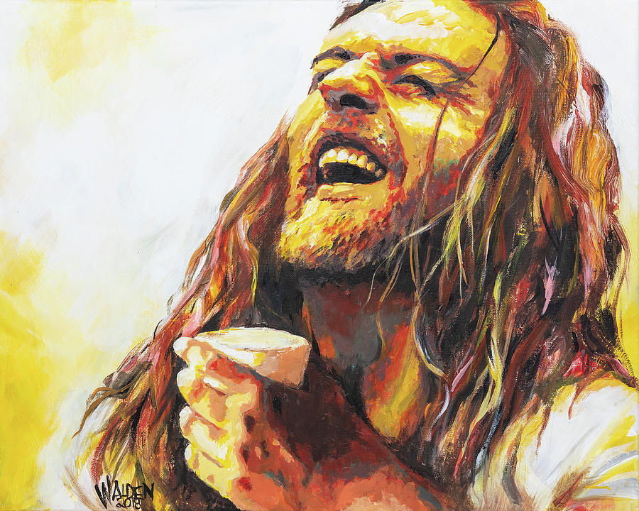 Laughing Wine Jesus Painting By Rochelle Walden