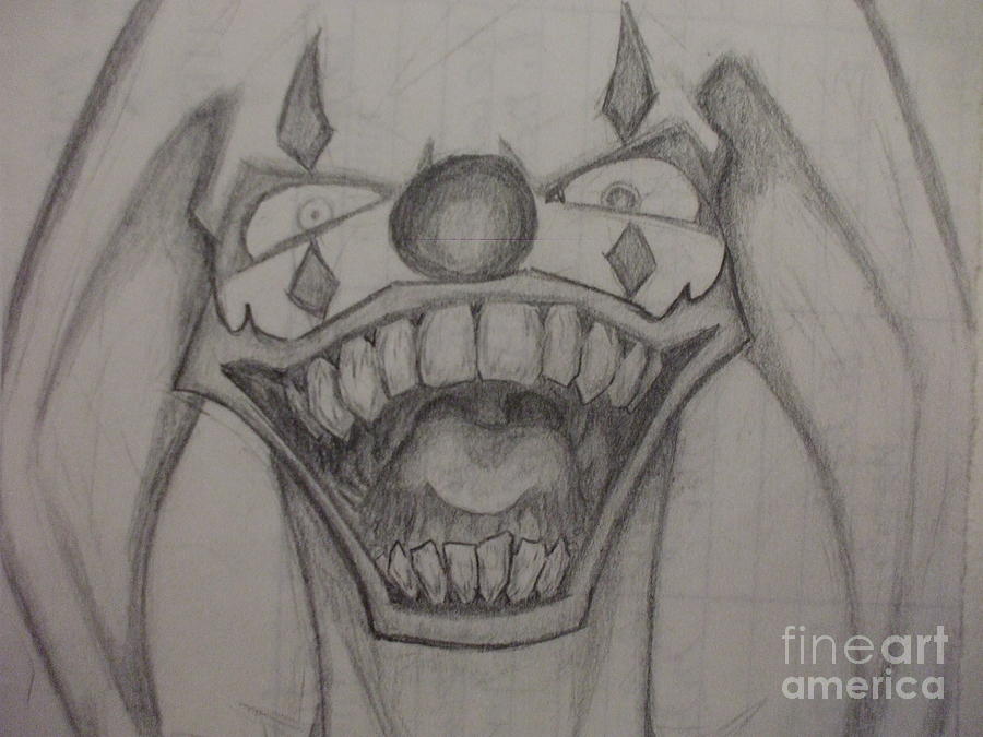 scary clown pencil drawings
