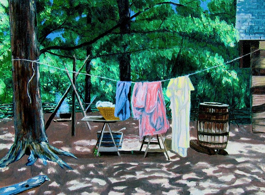 Laundry Day 1800 Painting by Stan Hamilton