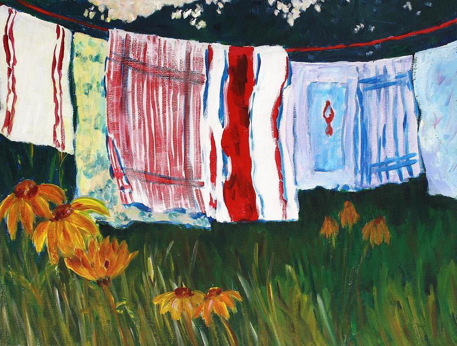 Laundry Day at Le Vieux Painting by Tara Moorman