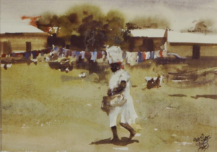 Caribbean Painting - Laundry Day by Charles Hawes