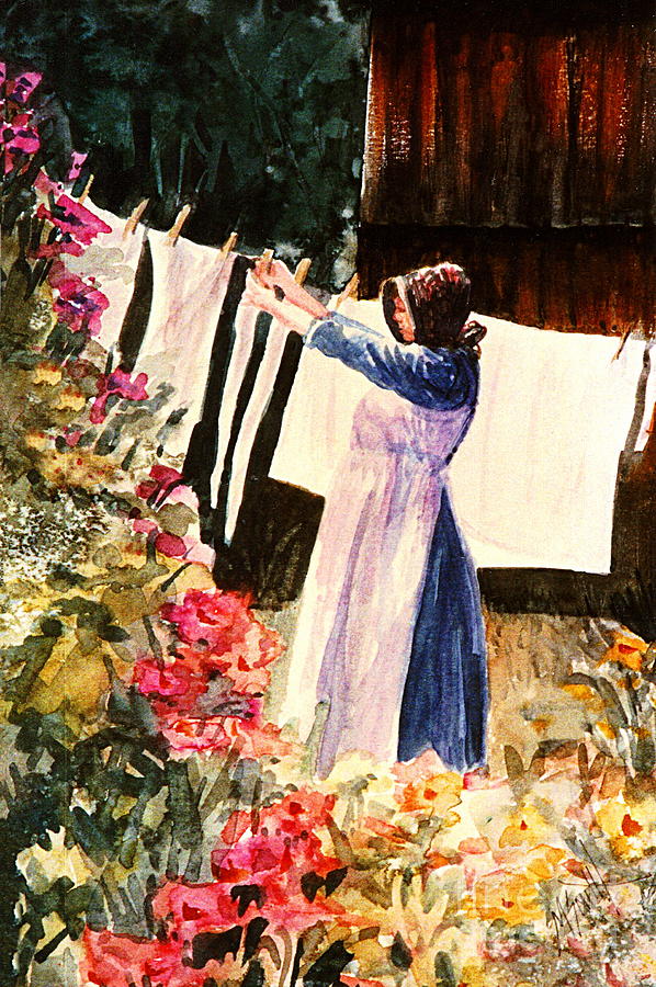 Laundry Day Painting by Marilyn Smith