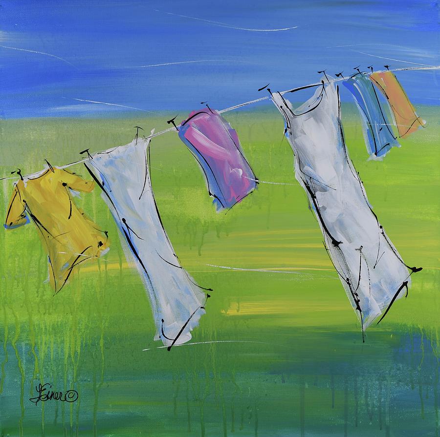 Laundry Day Painting by Terri Einer