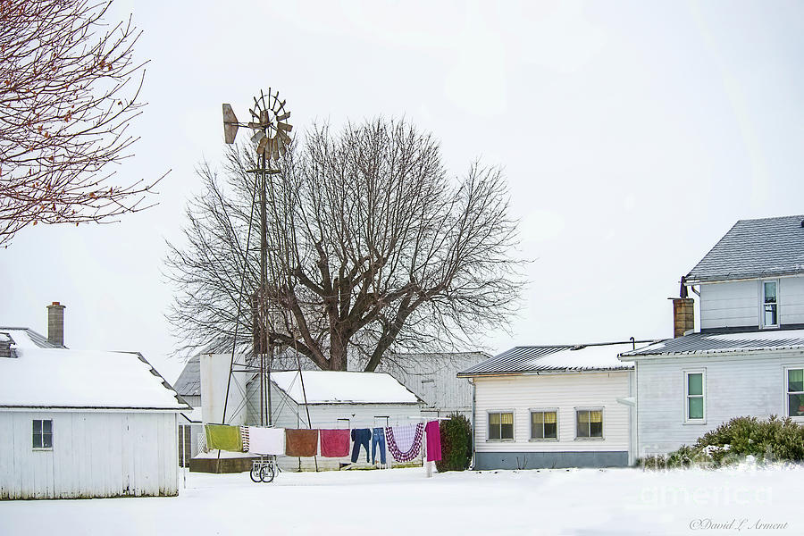 Laundry Drying in Winter Photograph by David Arment