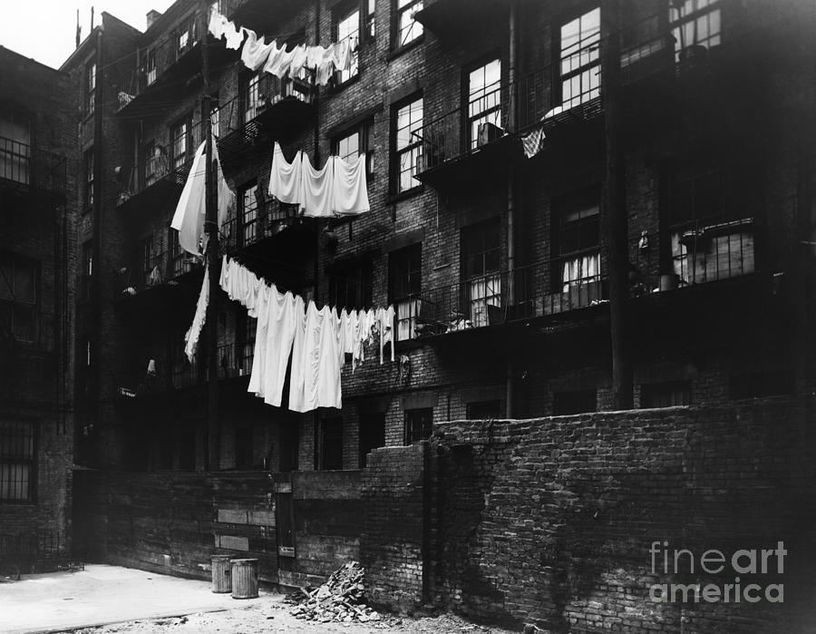 Laundry Hanging To Dry In City, C.1930s Photograph by H. Armstrong Roberts/ClassicStock
