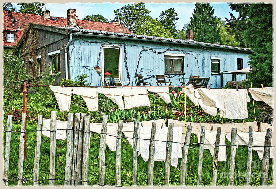 Laundry In The Cottage Yard Photograph by Gabriele Pomykaj