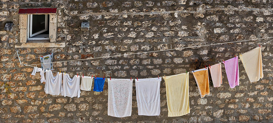 Architecture Photograph - Laundry Line - Dubrovnik Croatia #2 by Stuart Litoff
