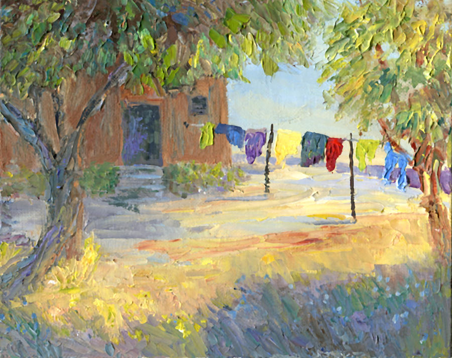 Laundry Yard Painting by June Hunt