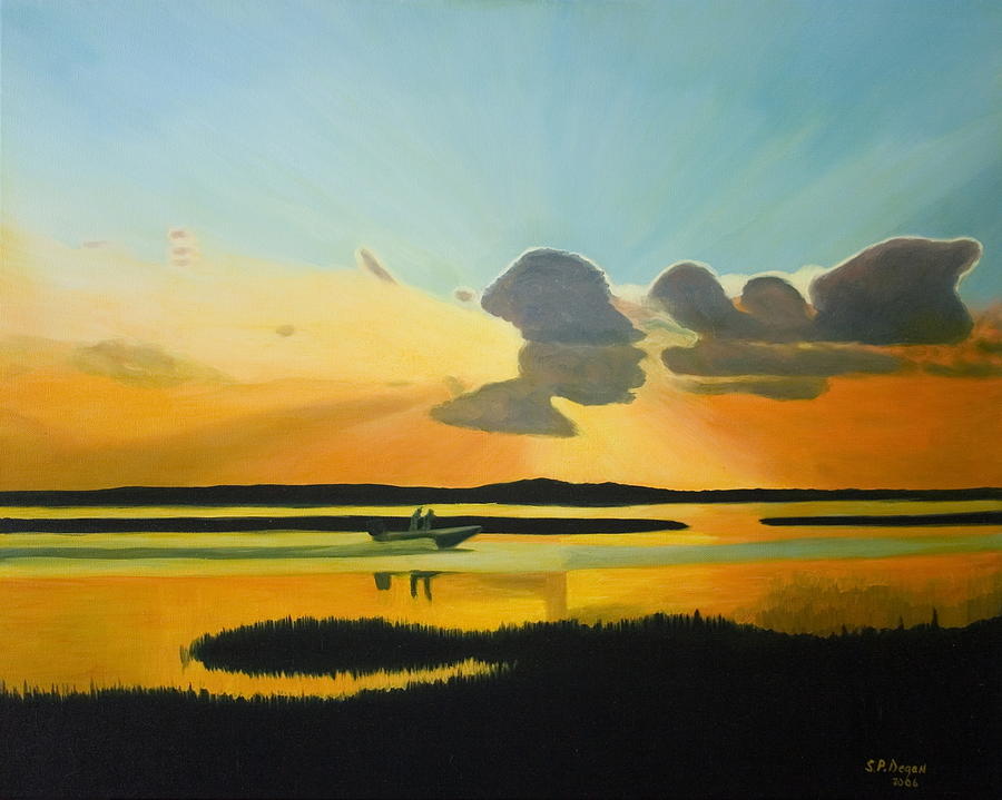 Lauras Sunset Painting by Stephen Degan