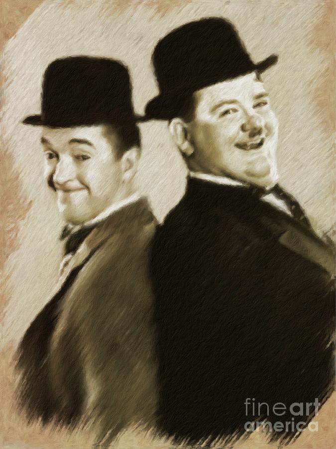 Hollywood Painting - Laurel and Hardy by Esoterica Art Agency