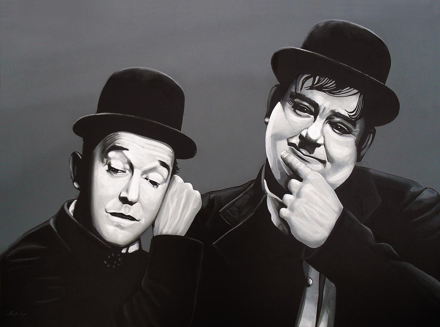 Celebrity Painting - Laurel and Hardy by Paul Meijering