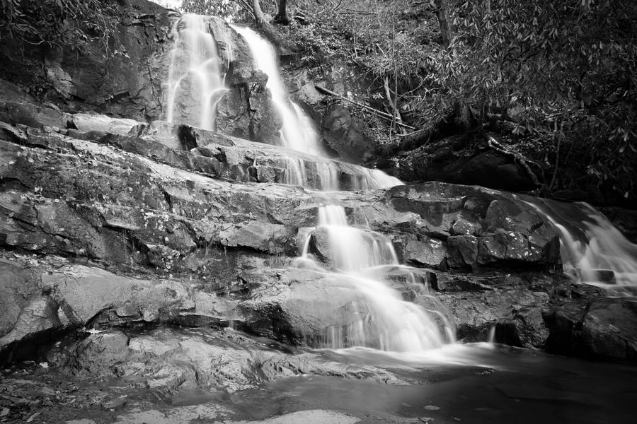 Laurel Falls B and W Photograph by George Kenhan