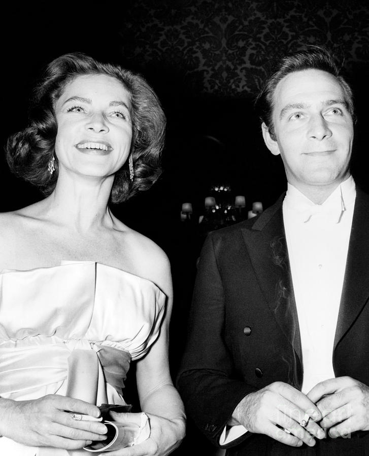 Lauren Bacall and Christopher Plummer attend the opening of the Metropolitan Opera House. 1960 Photograph by William Jacobellis