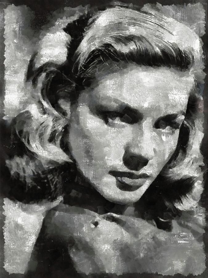 Hollywood Painting - Lauren Bacall Vintage Hollywood Actress by Esoterica Art Agency