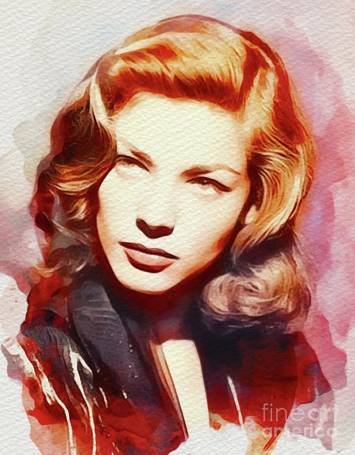 Hollywood Painting - Lauren Bacall, Vintage Movie Star by Esoterica Art Agency