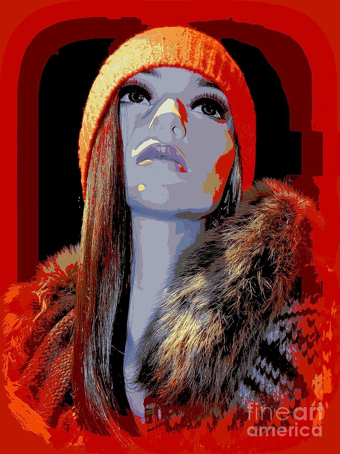 Lauren In Orange Digital Art by Ed Weidman