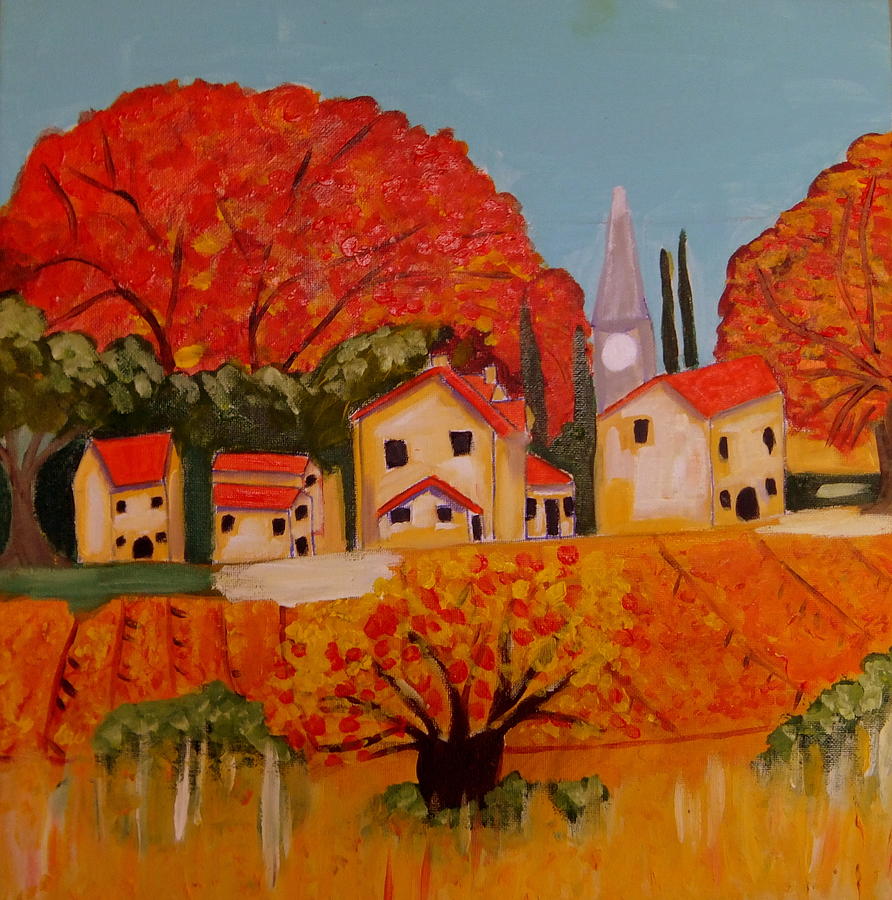 LAutomne en Beaucaire Provence Painting by Rusty Gladdish
