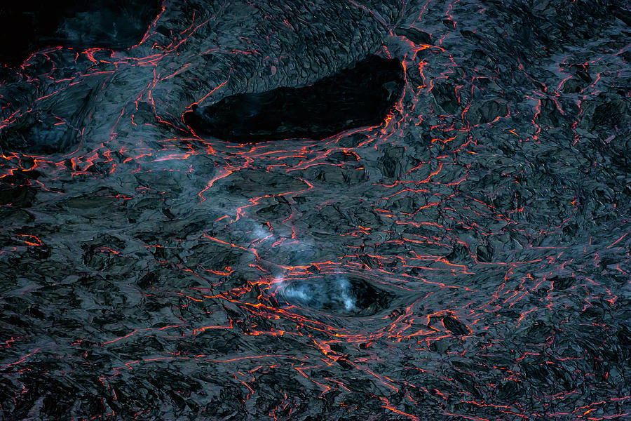 Pele Photograph - Lava Cracks by Christopher Johnson