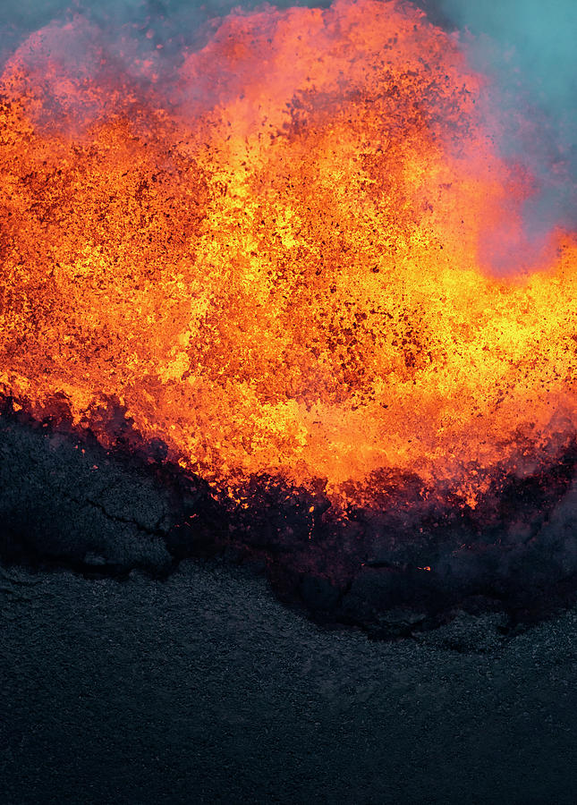 Pele Photograph - Lava Explosion by Christopher Johnson
